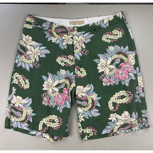 Vtg Polo Ralph Lauren Floral Shorts Mens 36 Green Tropical Floral Ukelele Y2K
